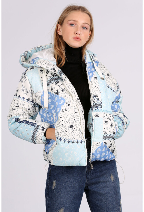 5125 Desenli Şişme Mont