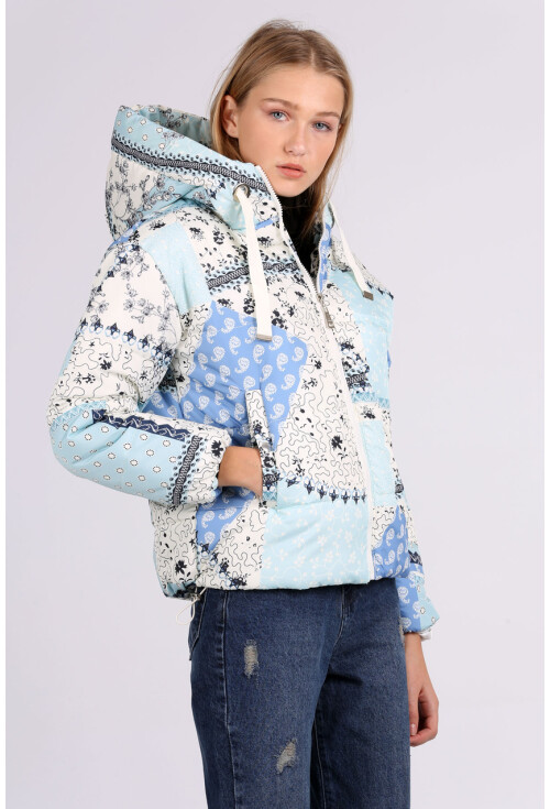 5125 Desenli Şişme Mont