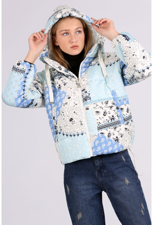 5125 Desenli Şişme Mont