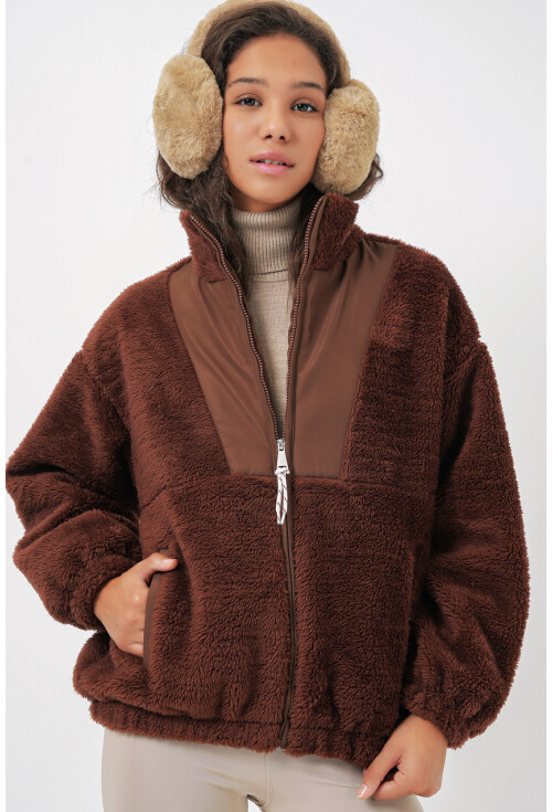 5194 Kadın Peluş Mont Ceket