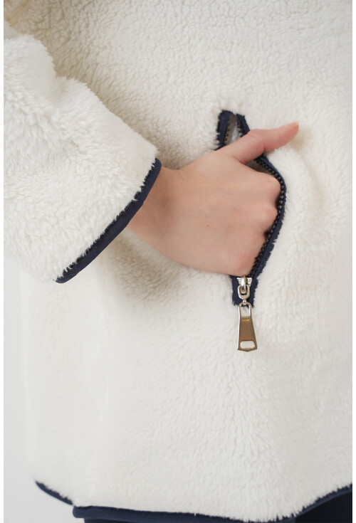 5211 Fermuarlı Peluş Mont