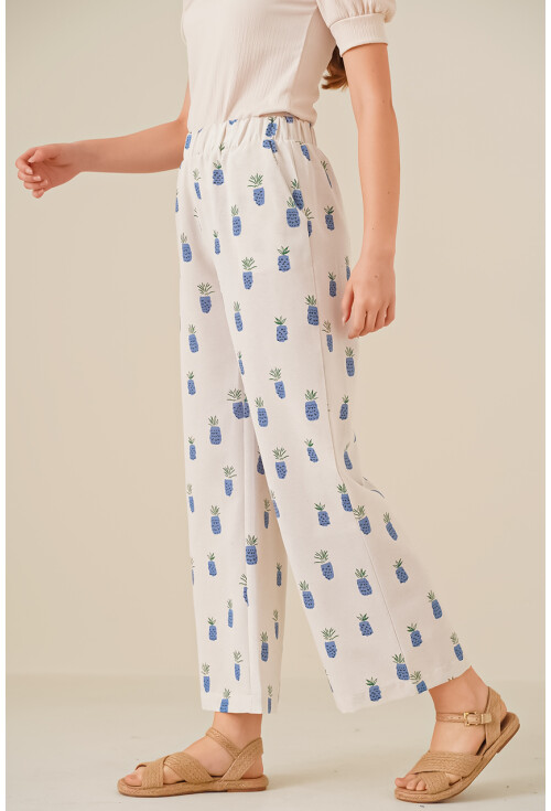 6554 Desenli Bol Paça Pantolon