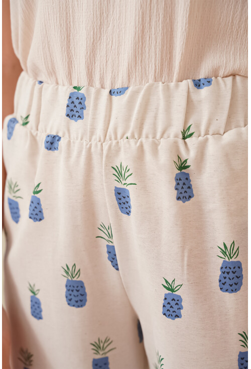 6554 Desenli Bol Paça Pantolon
