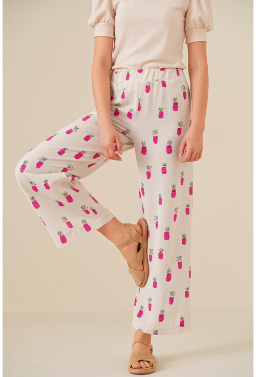 6554 Desenli Bol Paça Pantolon