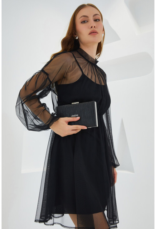Armine Kadın Parlak Abiye Clutch Çanta 010155