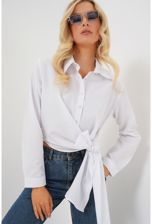 Kadın Bağlamalı Uzun Kol Gömlek 20325