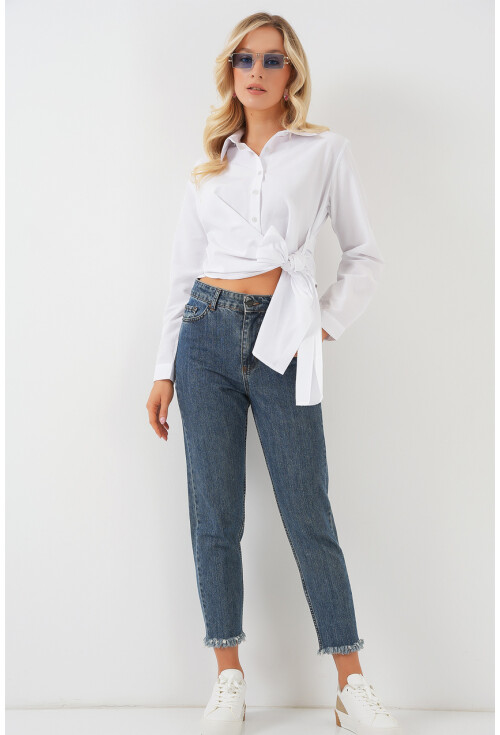 Kadın Bağlamalı Uzun Kol Gömlek 20325