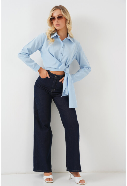 Kadın Bağlamalı Uzun Kol Gömlek 20325