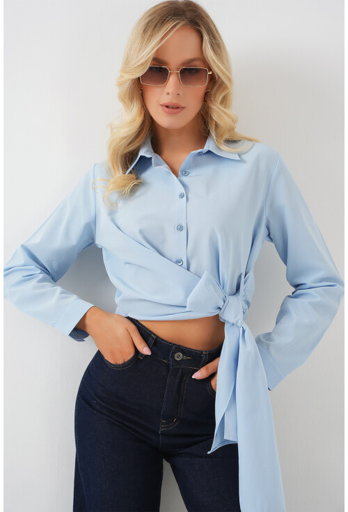 Kadın Bağlamalı Uzun Kol Gömlek 20325