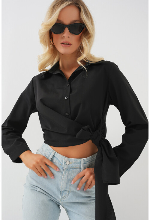 Kadın Bağlamalı Uzun Kol Gömlek 20325