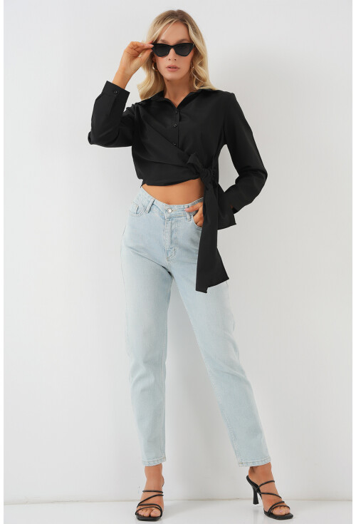 Kadın Bağlamalı Uzun Kol Gömlek 20325