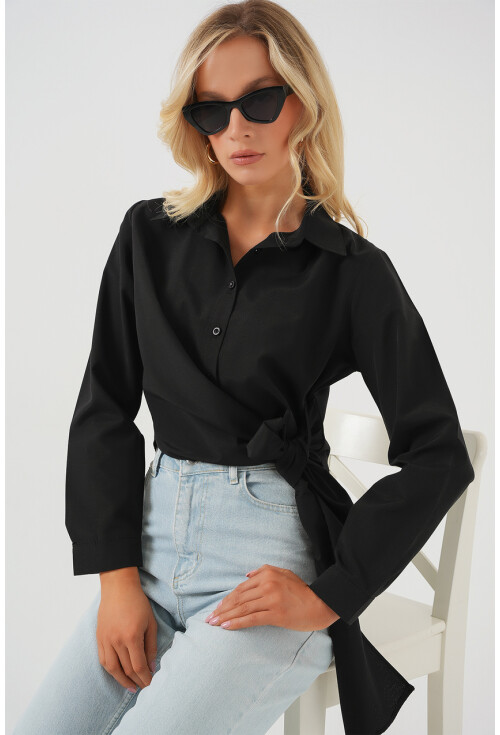 Kadın Bağlamalı Uzun Kol Gömlek 20325