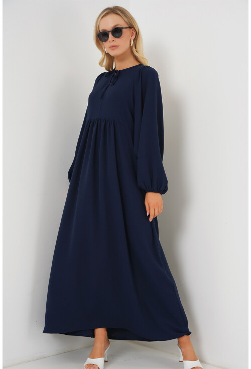 Kadın Balon Kol Uzun Tesettür Elbise 2464