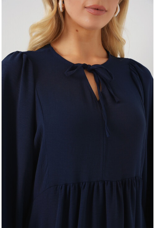 Kadın Balon Kol Uzun Tesettür Elbise 2464