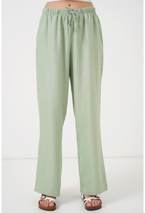 Kadın Geniş Paça Keten Pantolon 6735