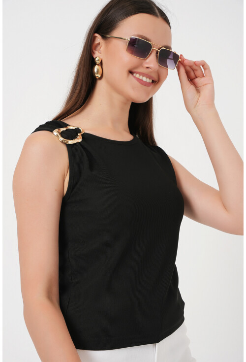 Kadın Kolsuz Basic Bluz 935