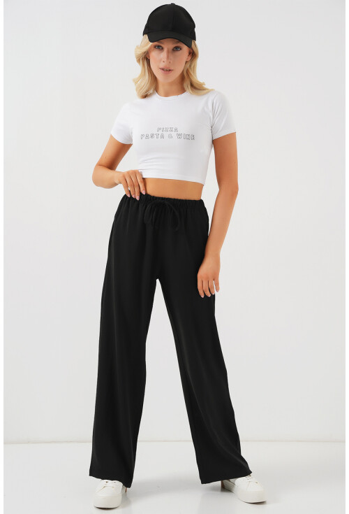 Kadın Yüksek Bel Bol Paça Pantolon