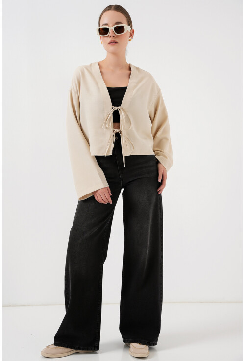 Önü Bağlamalı Keten Kimono 960