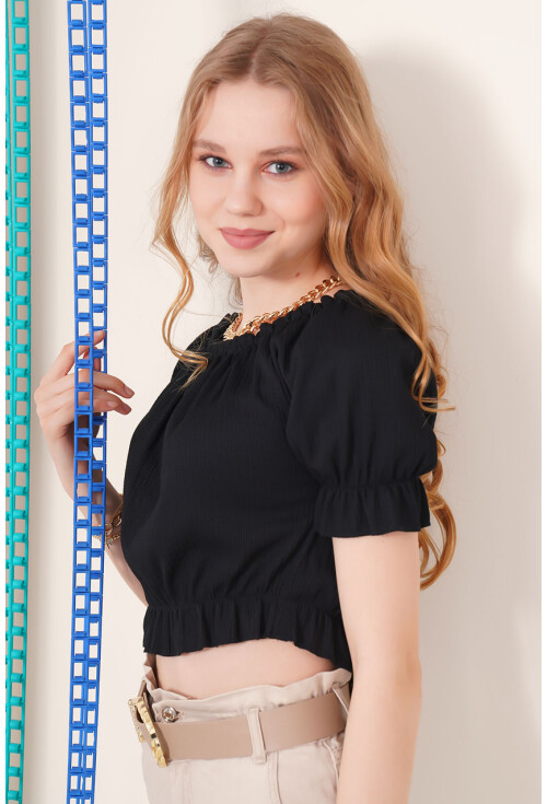 0428 Crop Örme Bluz