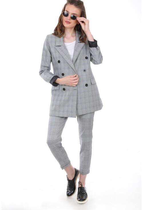 0630 EKOSE DESEN BLAZER CEKET