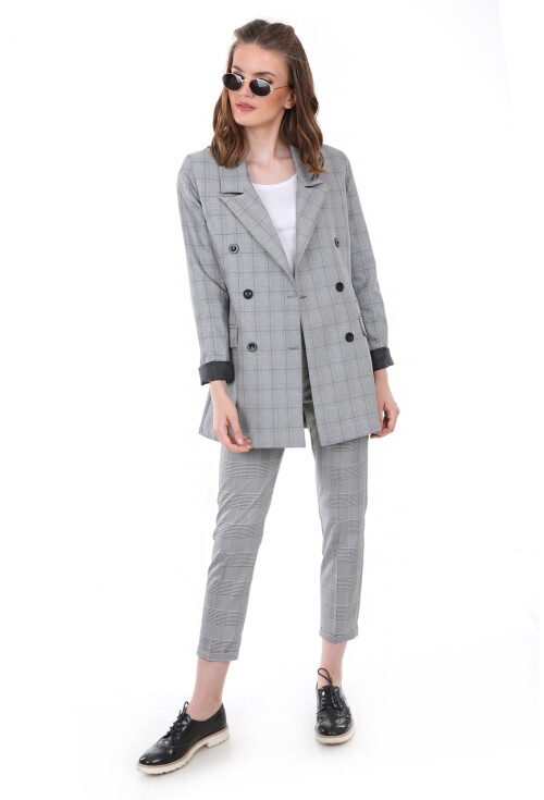 0630 EKOSE DESEN BLAZER CEKET