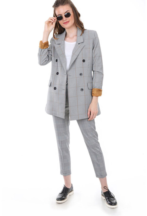 0630 EKOSE DESEN BLAZER CEKET