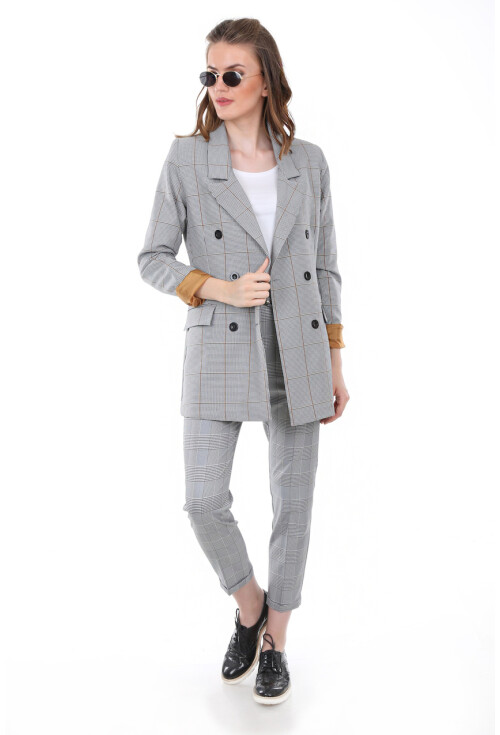 0630 EKOSE DESEN BLAZER CEKET