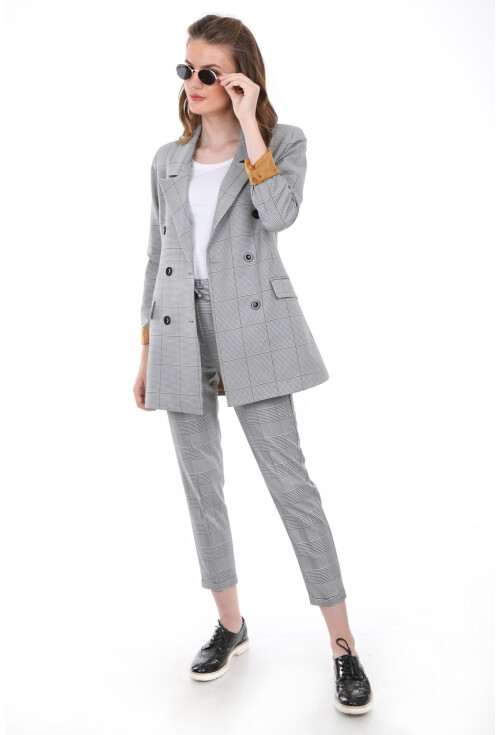 0630 EKOSE DESEN BLAZER CEKET