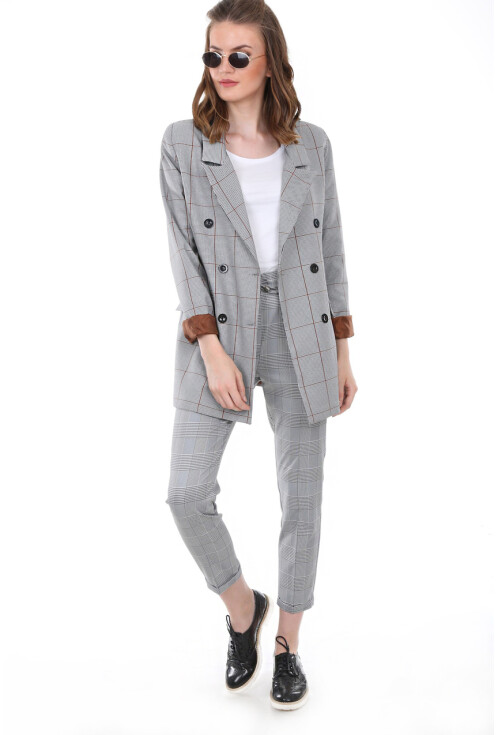 0630 EKOSE DESEN BLAZER CEKET