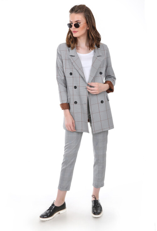 0630 EKOSE DESEN BLAZER CEKET