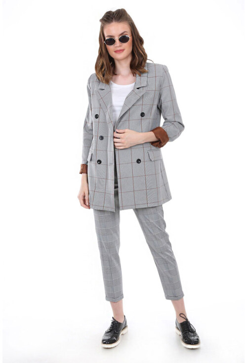 0630 EKOSE DESEN BLAZER CEKET