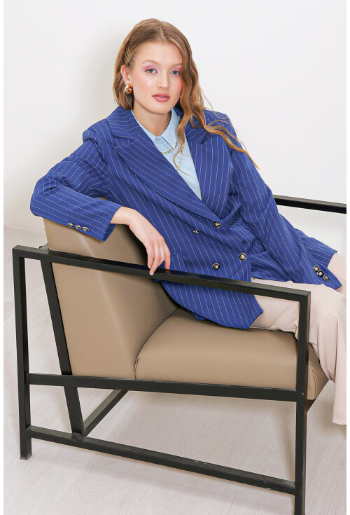 0699 Çizgili Blazer Ceket