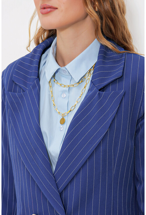 0699 Çizgili Blazer Ceket