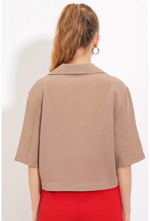 0706 Crop Keten Ceket