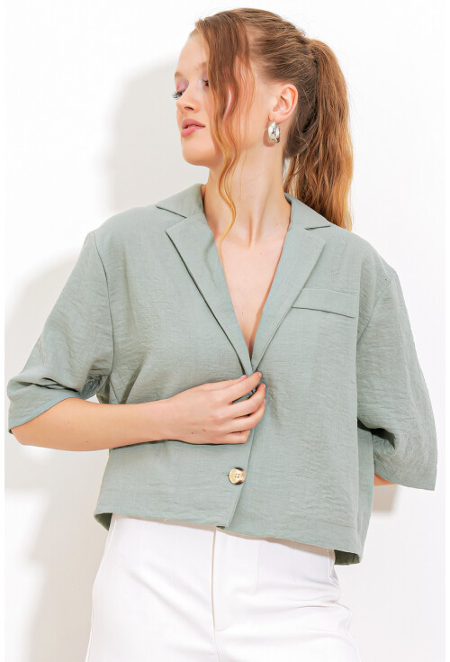0706 Crop Keten Ceket