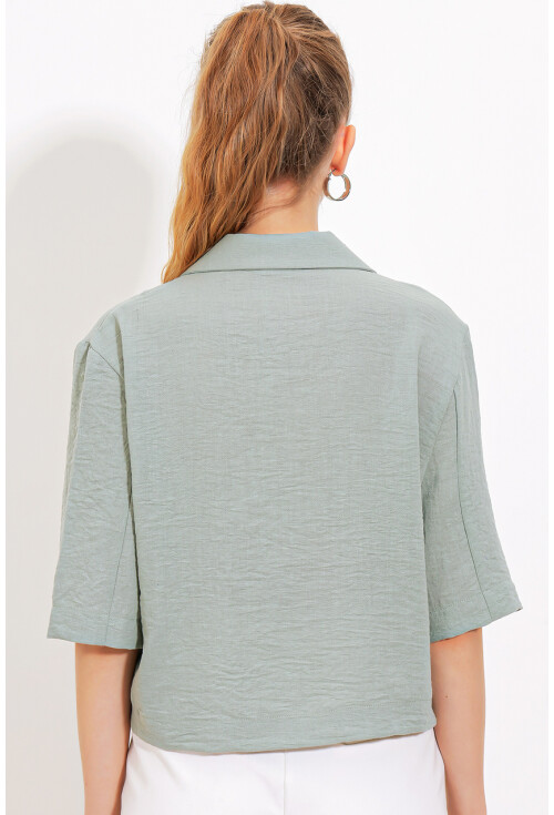 0706 Crop Keten Ceket