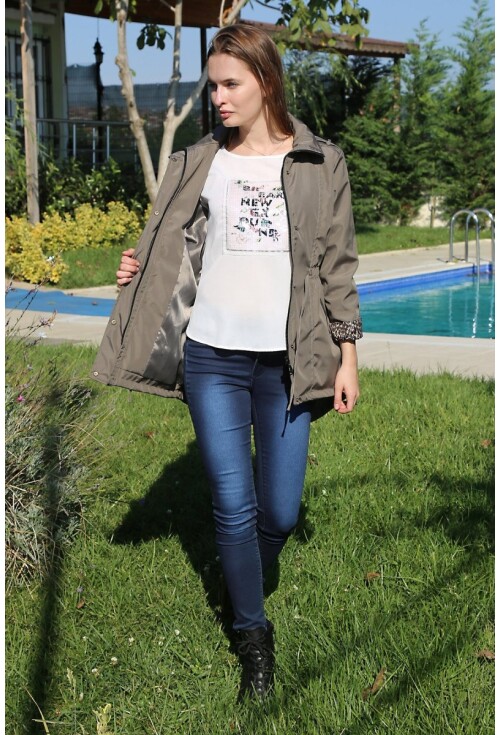10077 BELİ LASTİKLİ TRENCHOAT