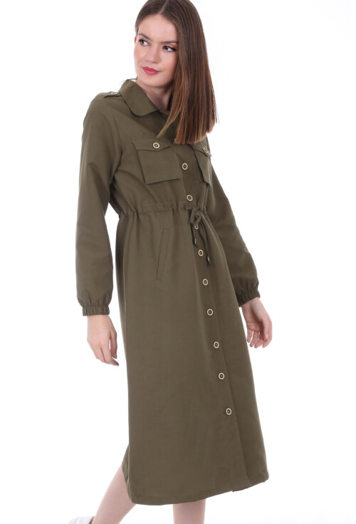 10226 BEL İP BAĞLAMA DÜĞMELİ TRENHCOAT