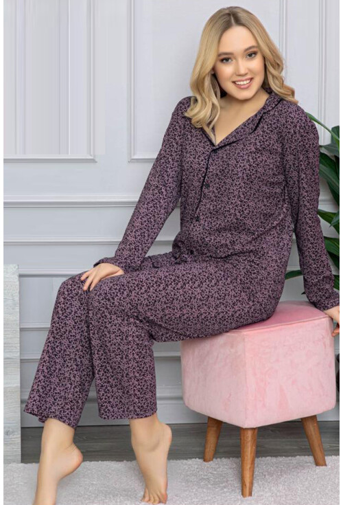 10318 Gömlek Yaka Uzunkol Pijama Takımı