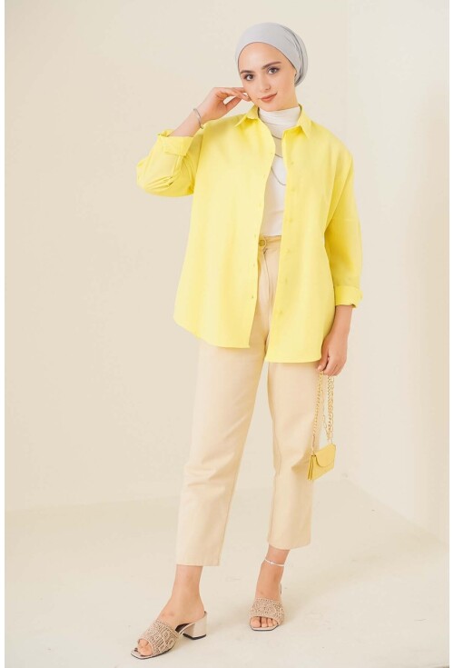 103901 Oversize Basic Tesettür Gömlek