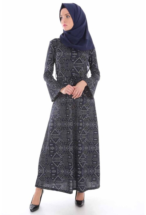 1525 Örme Tesettür Elbise