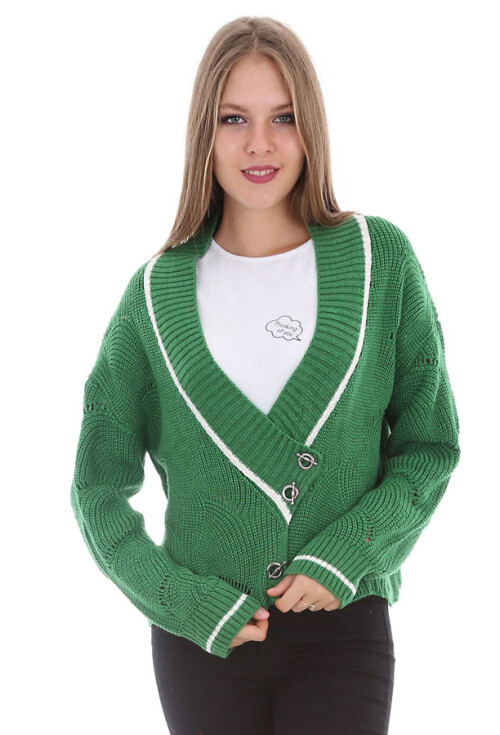 15326 KUŞ GÖZÜ DÜĞMELİ TRİKO HIRKA