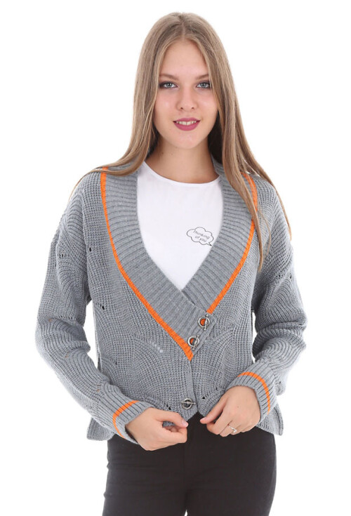 15326 KUŞ GÖZÜ DÜĞMELİ TRİKO HIRKA