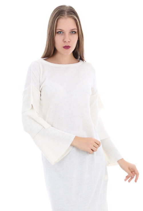 15410 VOLAN KOL TRİKO ELBİSE