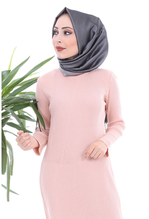 15432 ÜSTÜ FİTİLLİ TRİKO TESETTÜR TUNİK