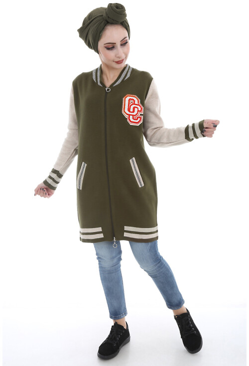 15466 SİMLİ KOLEJ TRİKO TESETTÜR HIRKA