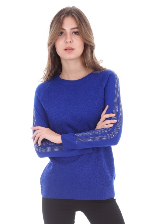 15510 KOLLARI TAŞLI TRİKO KAZAK