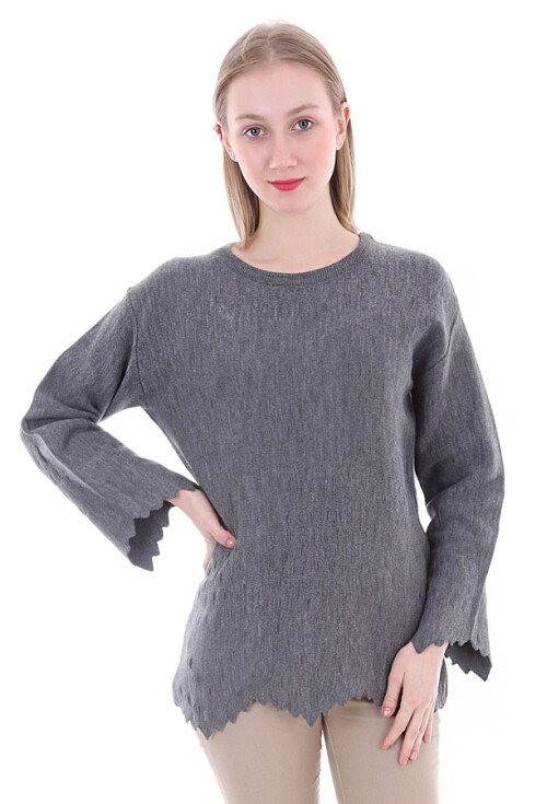 15576 ETEKLERİ ZİKZAK DESENLİ KAZAK