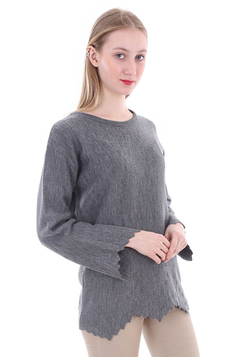 15576 ETEKLERİ ZİKZAK DESENLİ KAZAK