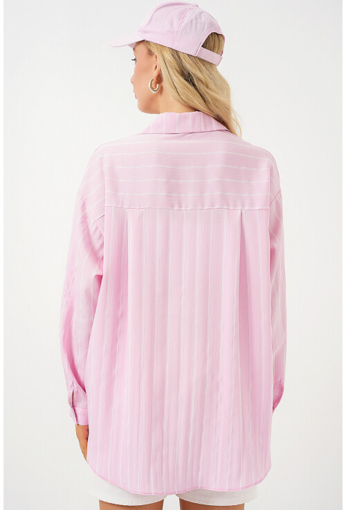 3900 Oversize Uzun Basic Gömlek